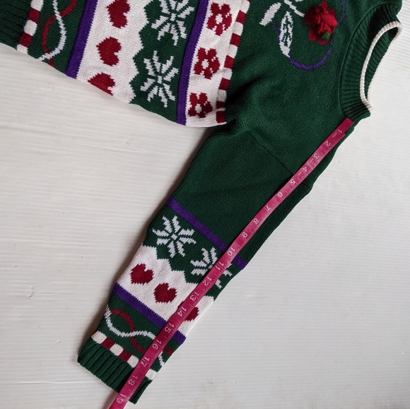 VINTAGE kids Nordic hearts & floral knit sweater - Picture 10 of 10